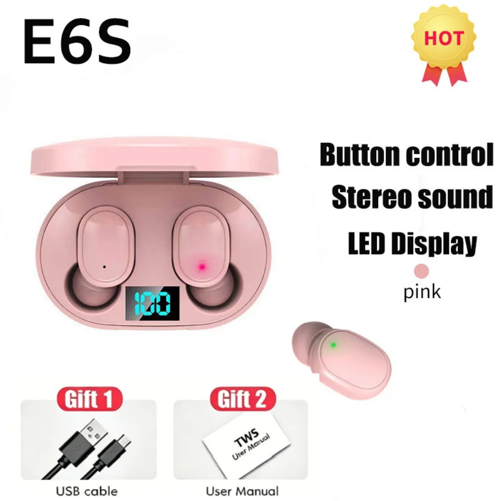 Écouteurs TWS E6S Bluetooth HiFi Affichage LED ANC – CLEVI Paris