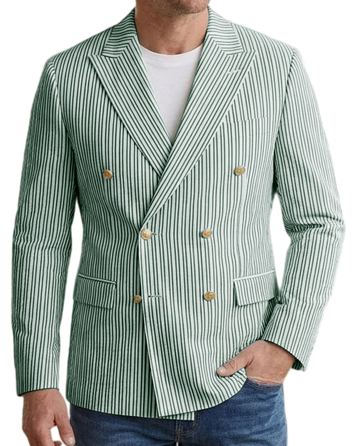 Blazer homme rayé double boutonnage – CLEVI Paris