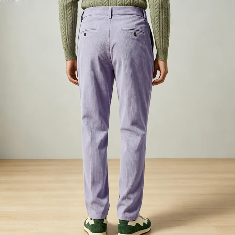 Pantalon homme en velours côtelé taille haute – CLEVI Paris