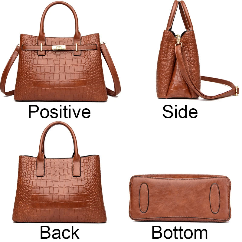 Sac à Main Femme LANYIBAIGE PU Vintage Motif Crocodile 30×12×22cm 5 Coloris – CLEVI Paris