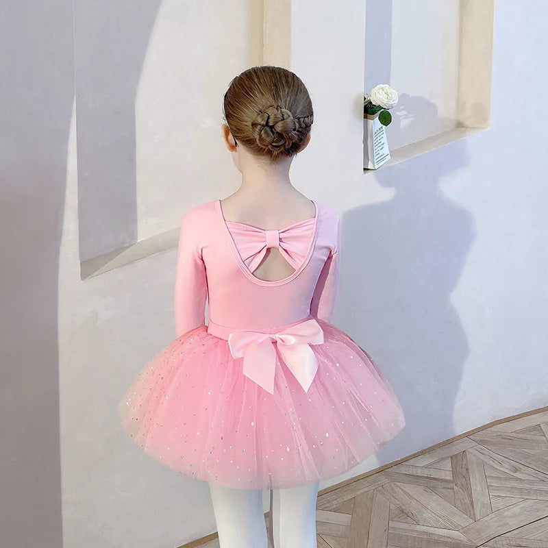 Robe tutu de danse fille à manches longues – CLEVI Paris