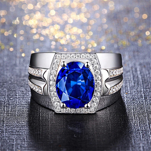 Bague femme ajustable en zircon bleu – CLEVI Paris