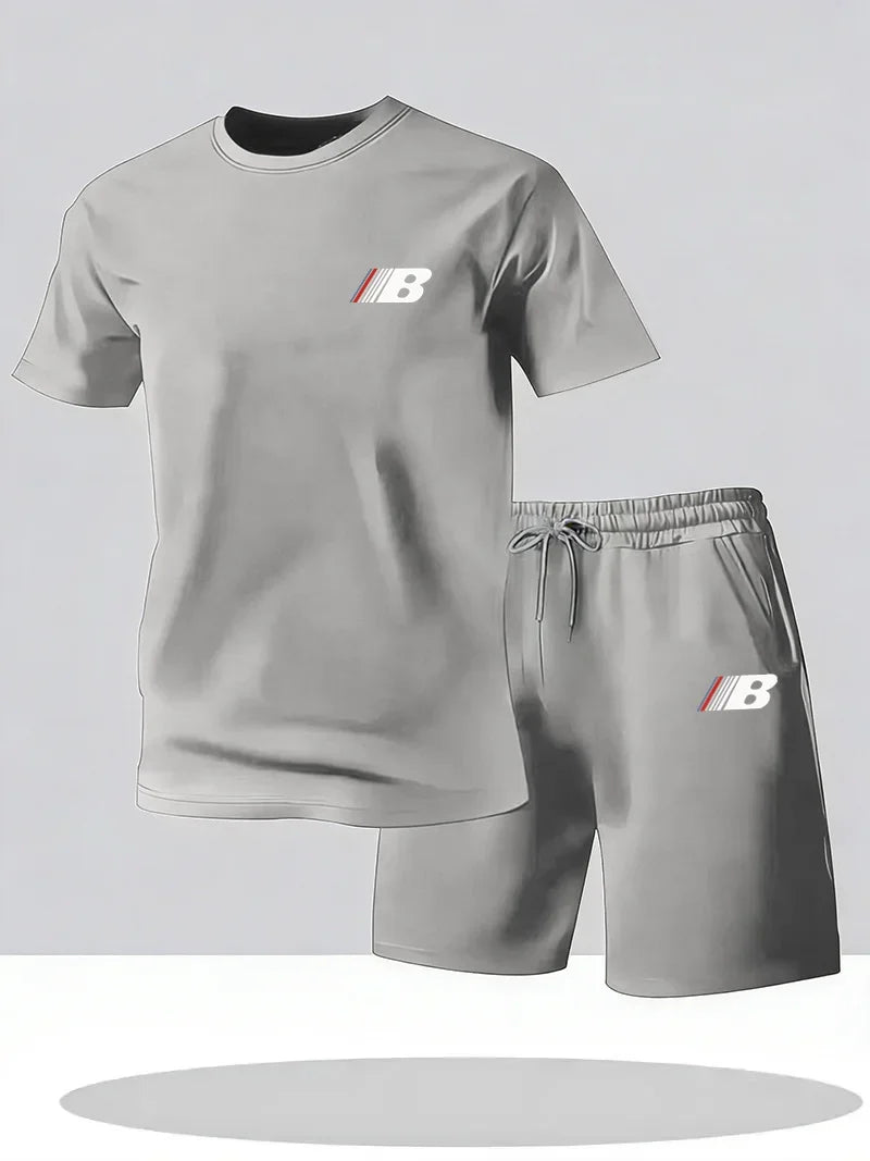 Ensemble homme t-shirt col rond et short en maille – CLEVI Paris