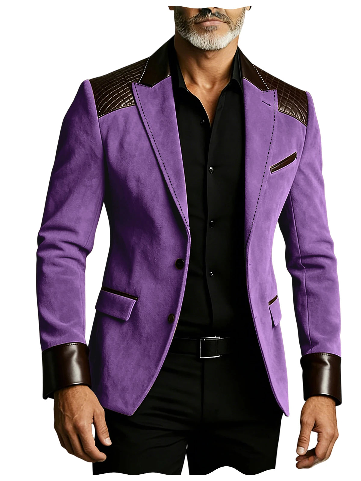 Blazer homme ajusté à détails crocodile – CLEVI Paris