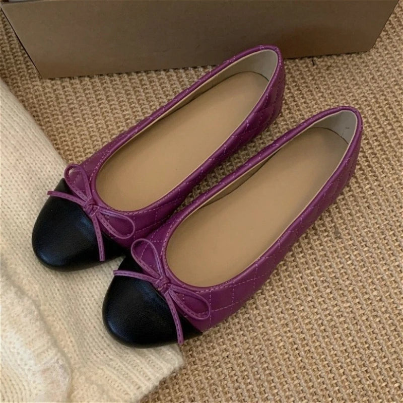 Ballerines femme à nœud et bout rond – CLEVI Paris