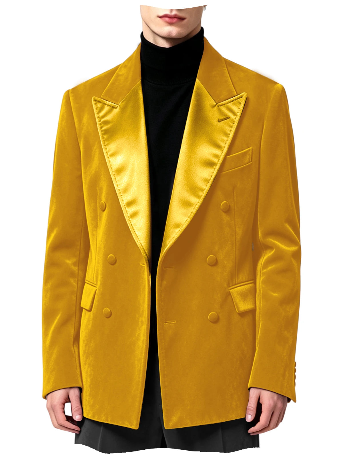 Blazer homme velours croisé à revers satinés – CLEVI Paris