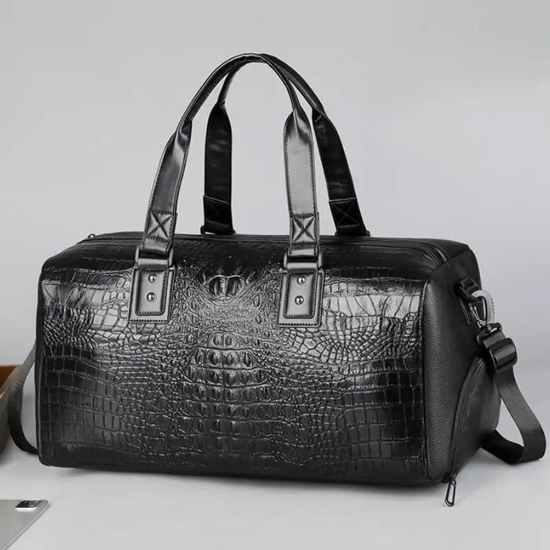 Sac de Voyage Homme PU Motif Croco Sport Business 50x24x24cm – CLEVI Paris
