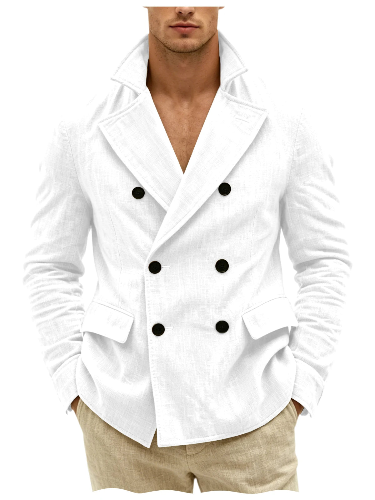 Blazer Croisé Lin Homme – CLEVI Paris