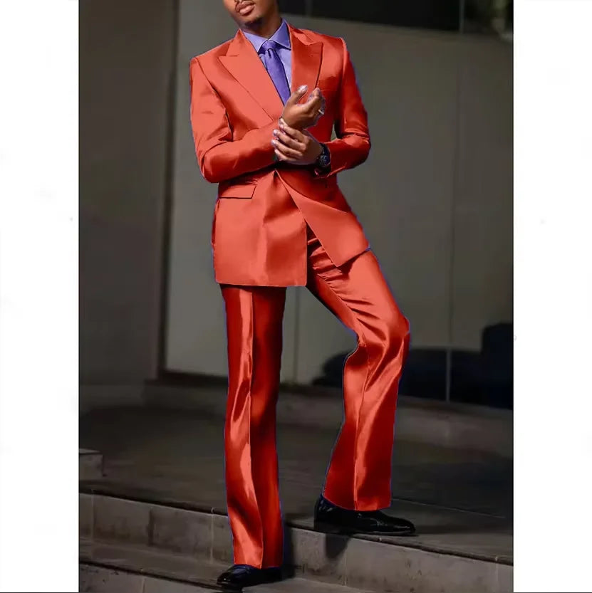 Costume satiné 2 pièces homme – CLEVI Paris
