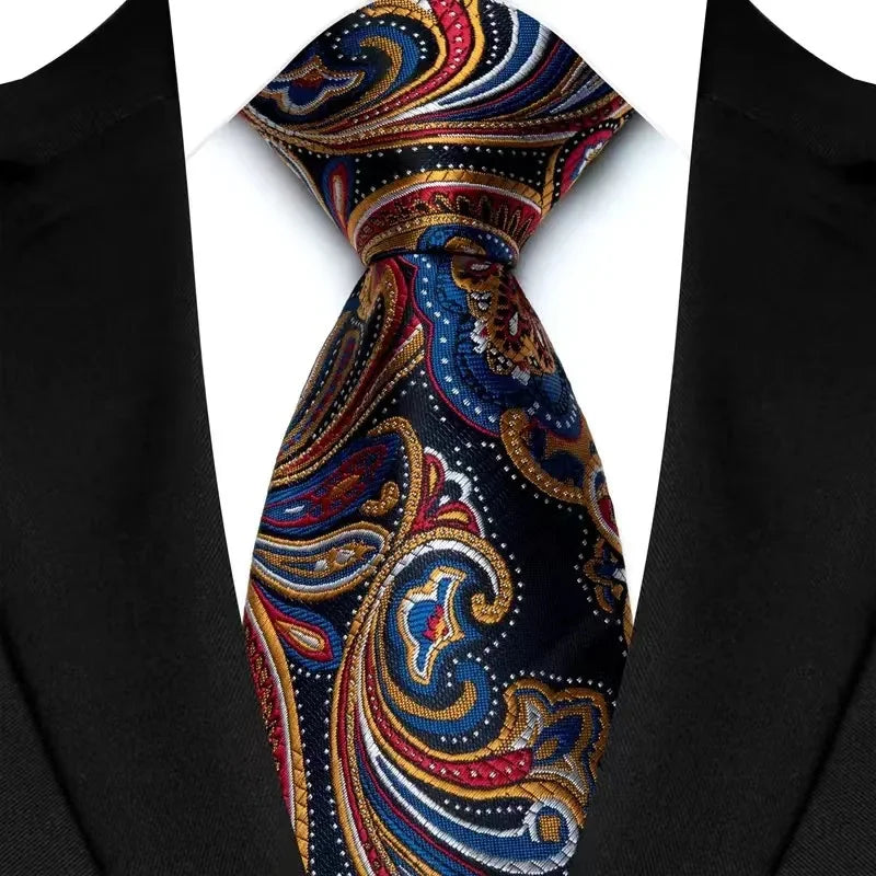 Cravate homme motif cachemire en polyester – CLEVI Paris