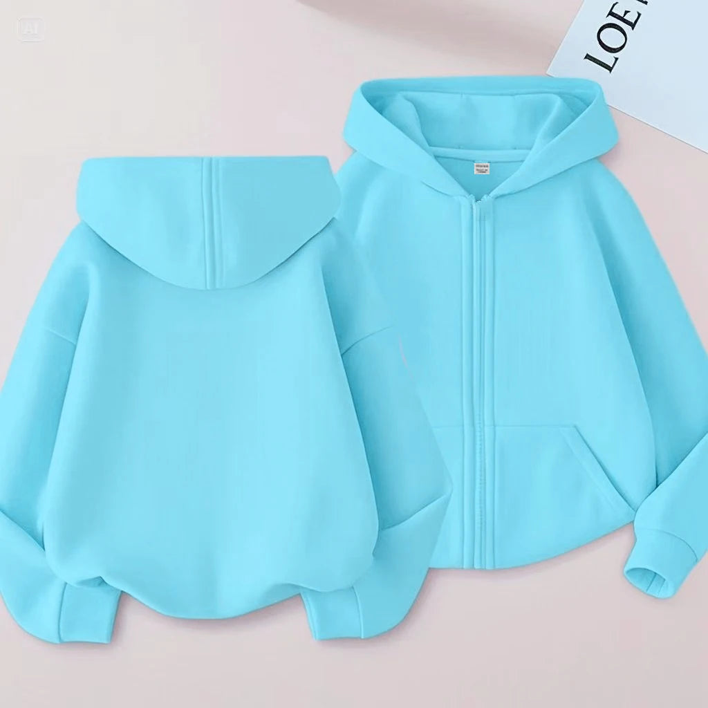 Sweat enfant zippé à capuche unisexe – CLEVI Paris