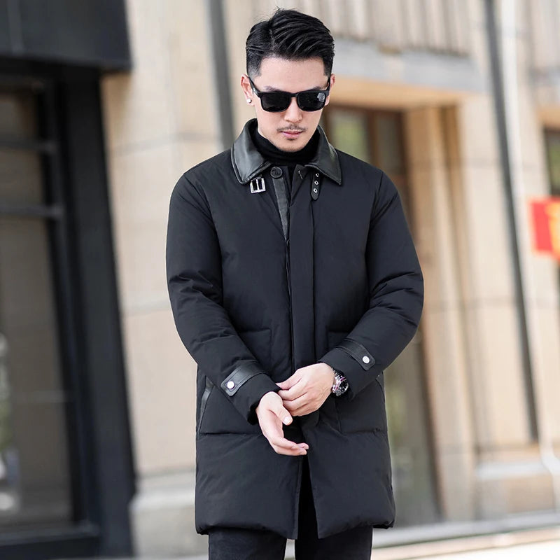 Manteau homme en duvet à finitions contrastées – CLEVI Paris