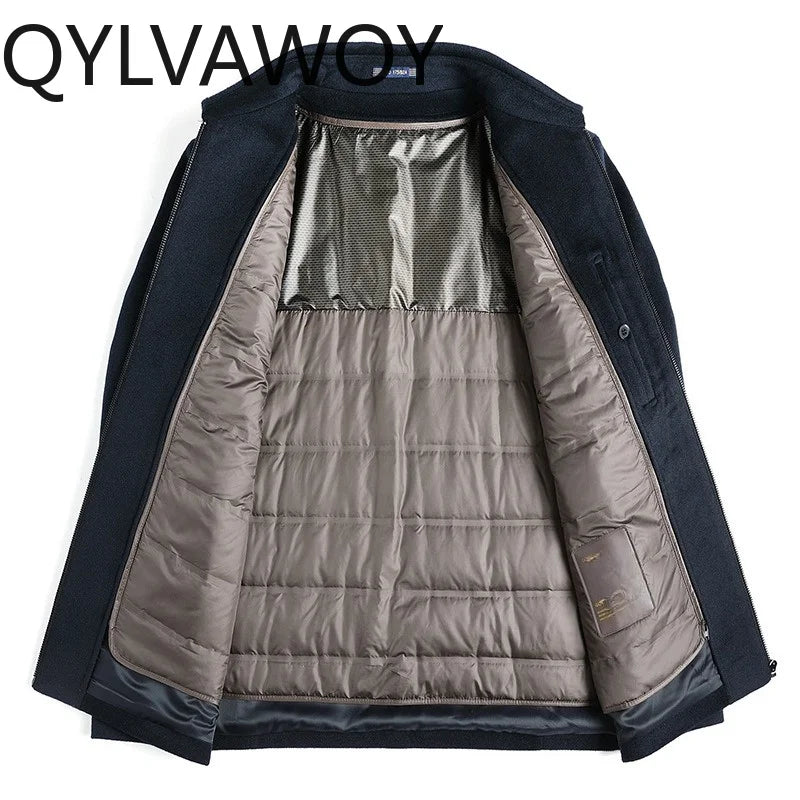 Veste homme laine et cachemire bleu foncé – CLEVI Paris