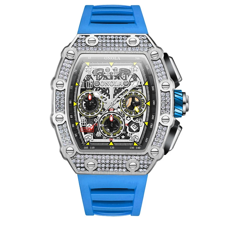 ONOLA Montre Automatique Homme Tonneau Squelette Lumineux Étanche 3ATM – CLEVI Paris