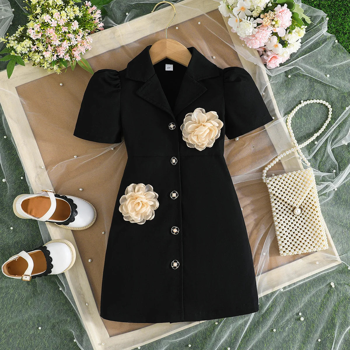 Robe blazer fille à revers – CLEVI Paris