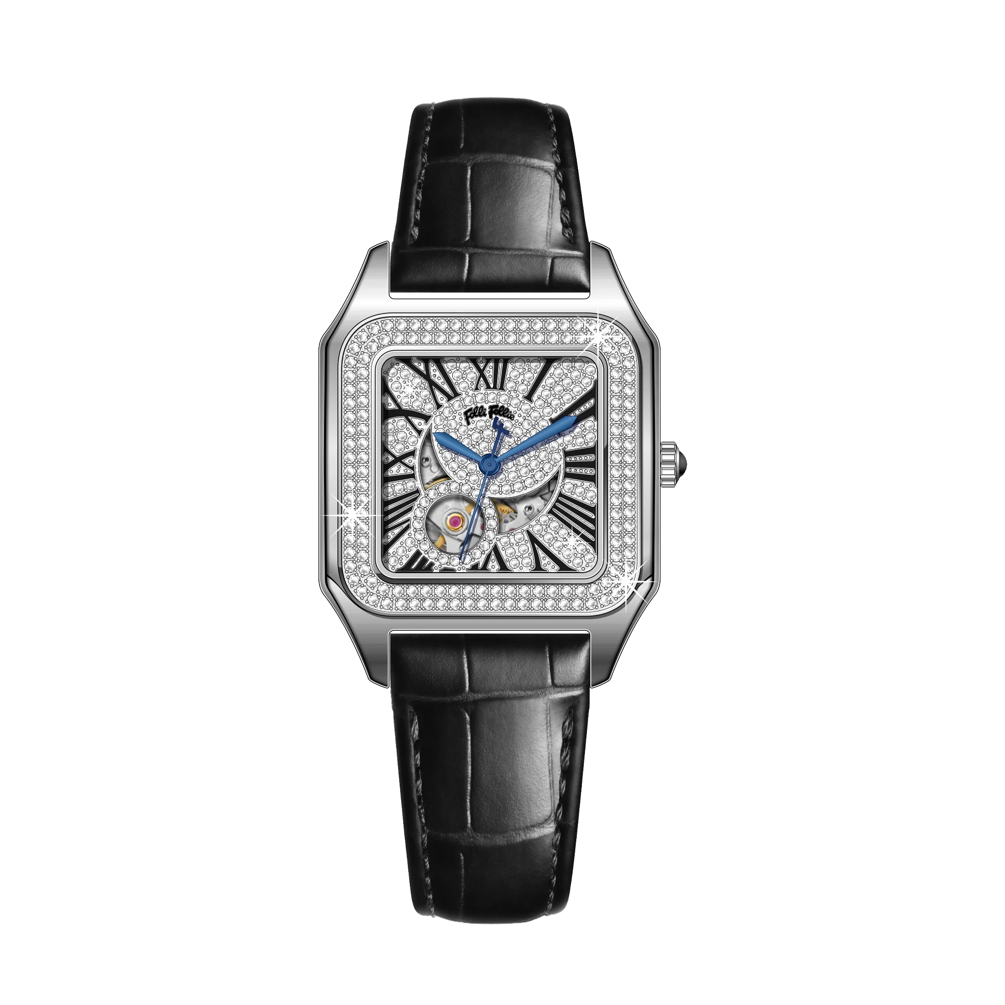 OBLVLO WF22B021 – Montre Automatique Femme | Cadran Diamant Or Rose, Chiffres Romains