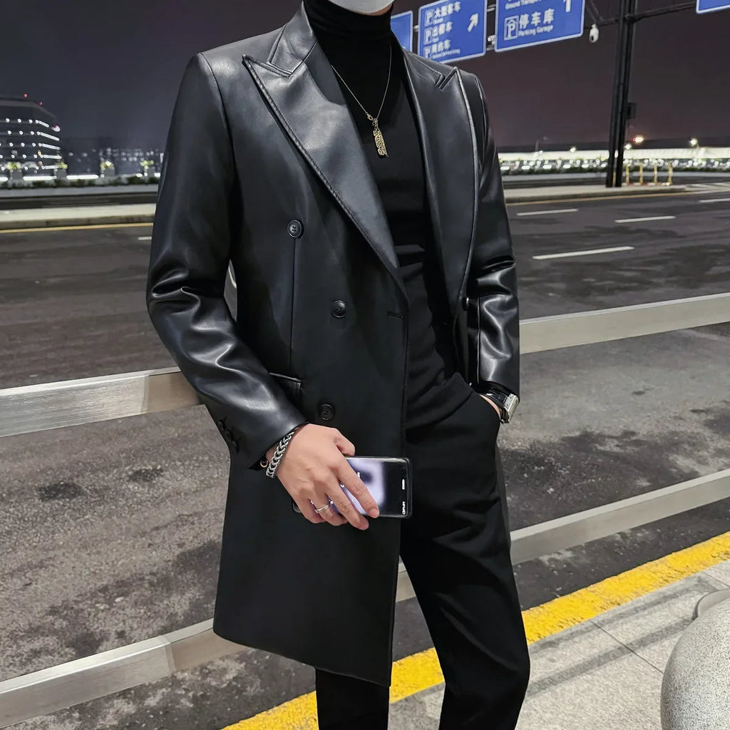 Blazer homme noir à double boutonnage – CLEVI Paris
