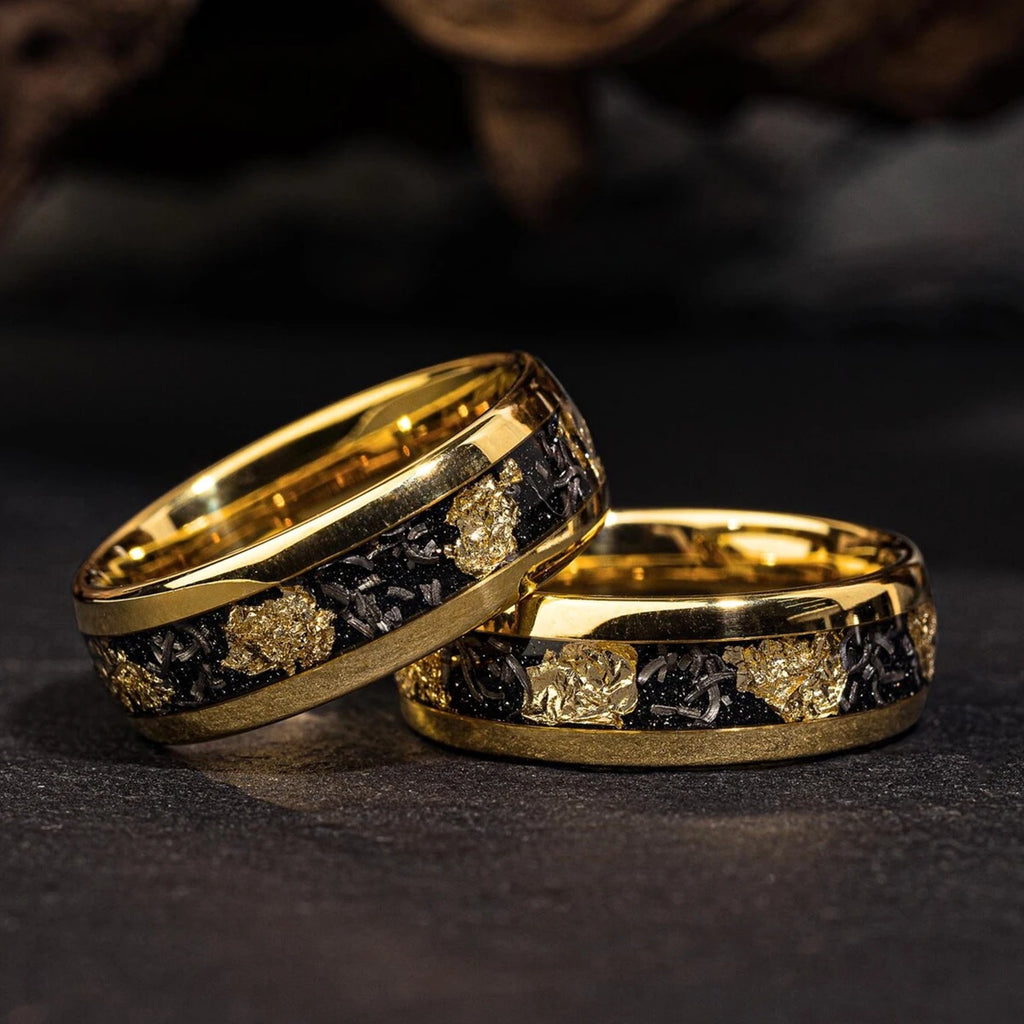Bague Homme en Tungstène Doré 8 mm – CLEVI Paris