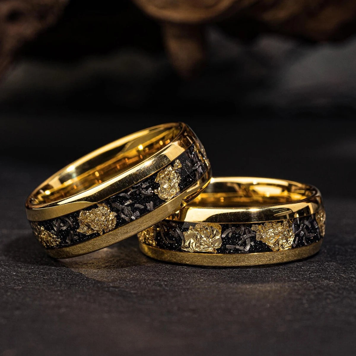 Bague Homme en Tungstène Doré 8 mm – CLEVI Paris