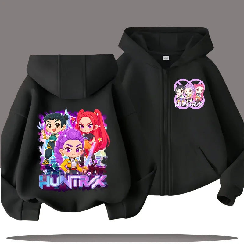 Sweat à capuche enfant zippé imprimé – CLEVI Paris