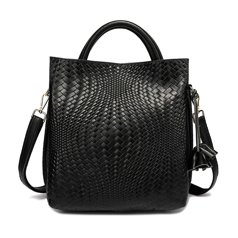 Tote Bag Cuir Veau Pleine Fleur Minimaliste Femme 30x15x32cm – CLEVI Paris