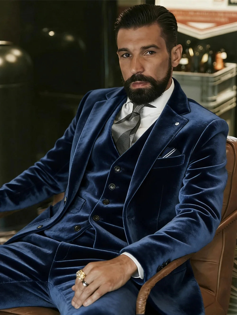 Costume homme 3 pièces en velours – CLEVI Paris