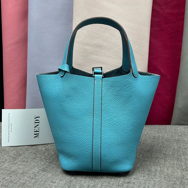 Sac Seau Cuir Togo Véritable Femme 2 Tailles Quincaillerie Or/Argent – CLEVI Paris