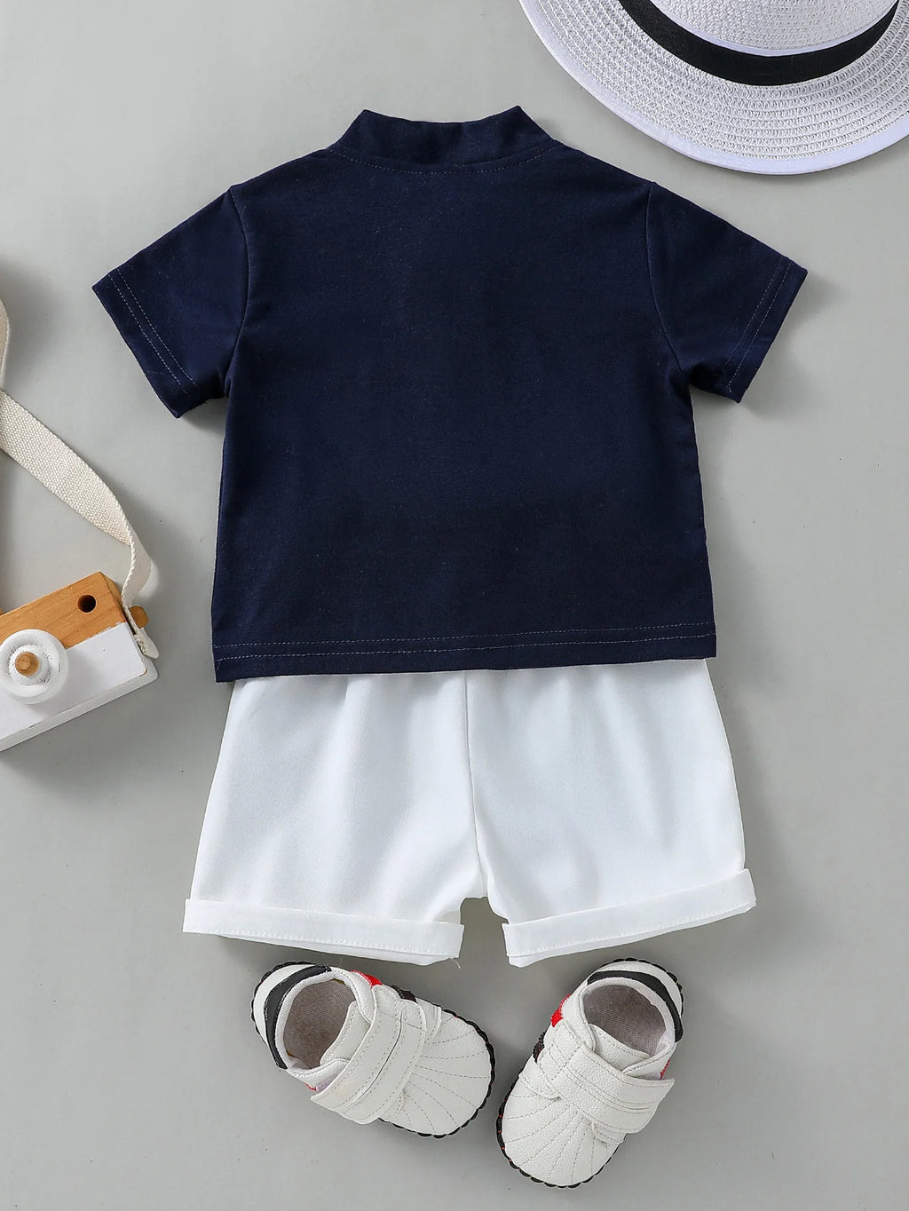Ensemble bébé garçon T-shirt et short uni – CLEVI Paris