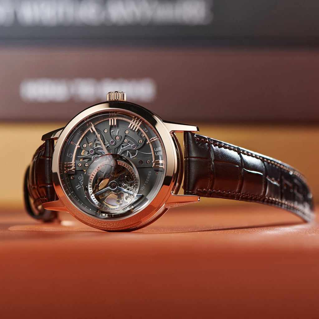 Montre Homme Automatique Squelette Rétro Cuir Veau Oblvlo VM 45mm – CLEVI Paris