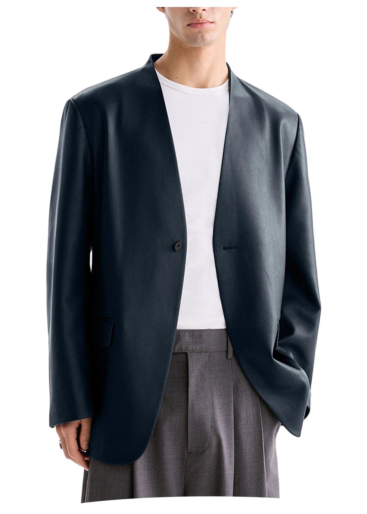 Blazer homme en tweed à chevrons, coupe droite – CLEVI Paris