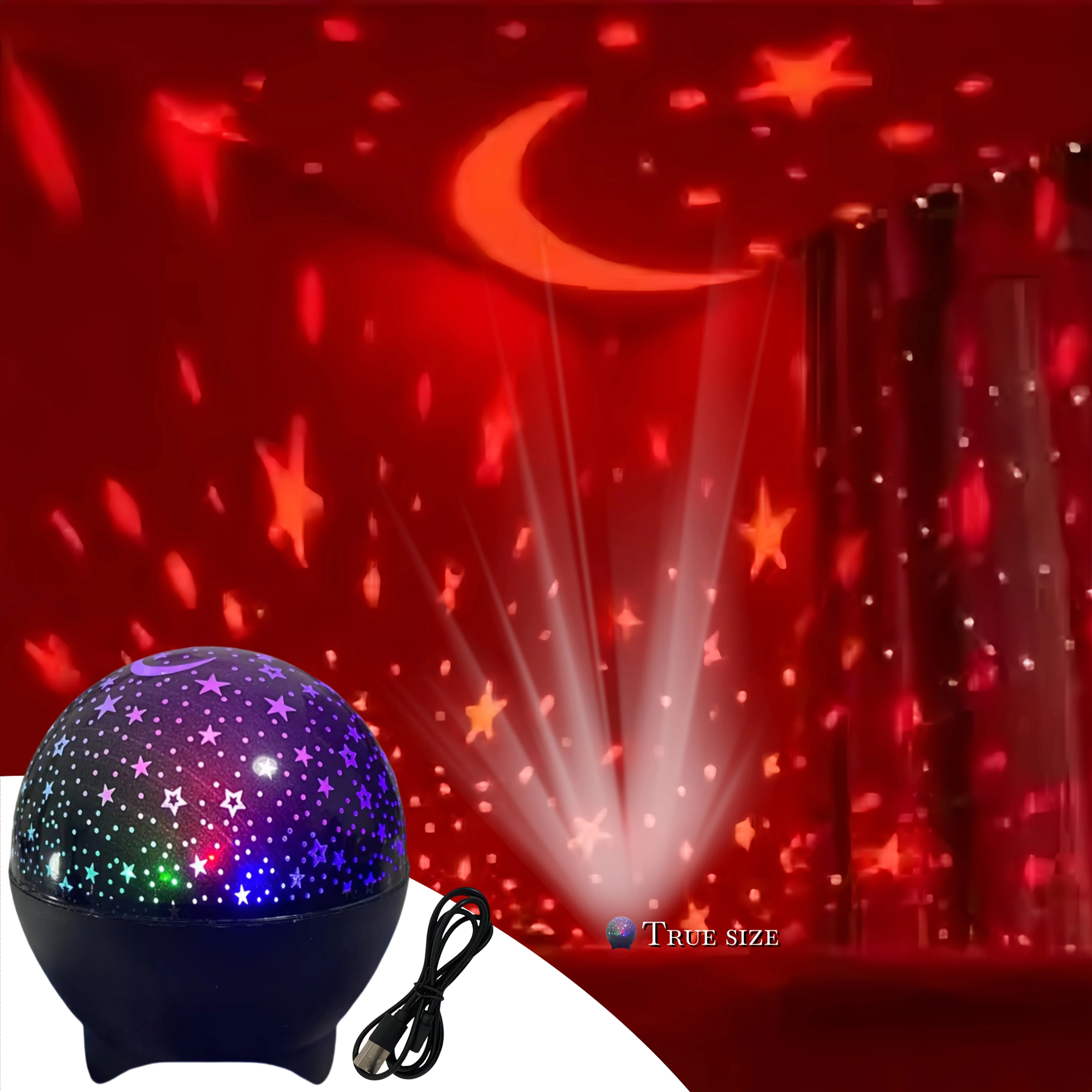 Projecteur Lune Ciel Étoilé LED UOSU – 7 Modes Couleurs, Synchronisation Musicale & USB – CLEVI Paris
