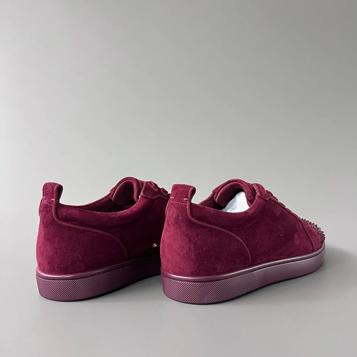 Sneakers Basses Cuir Suède Rouge Bordeaux Rivets Homme – CLEVI Paris