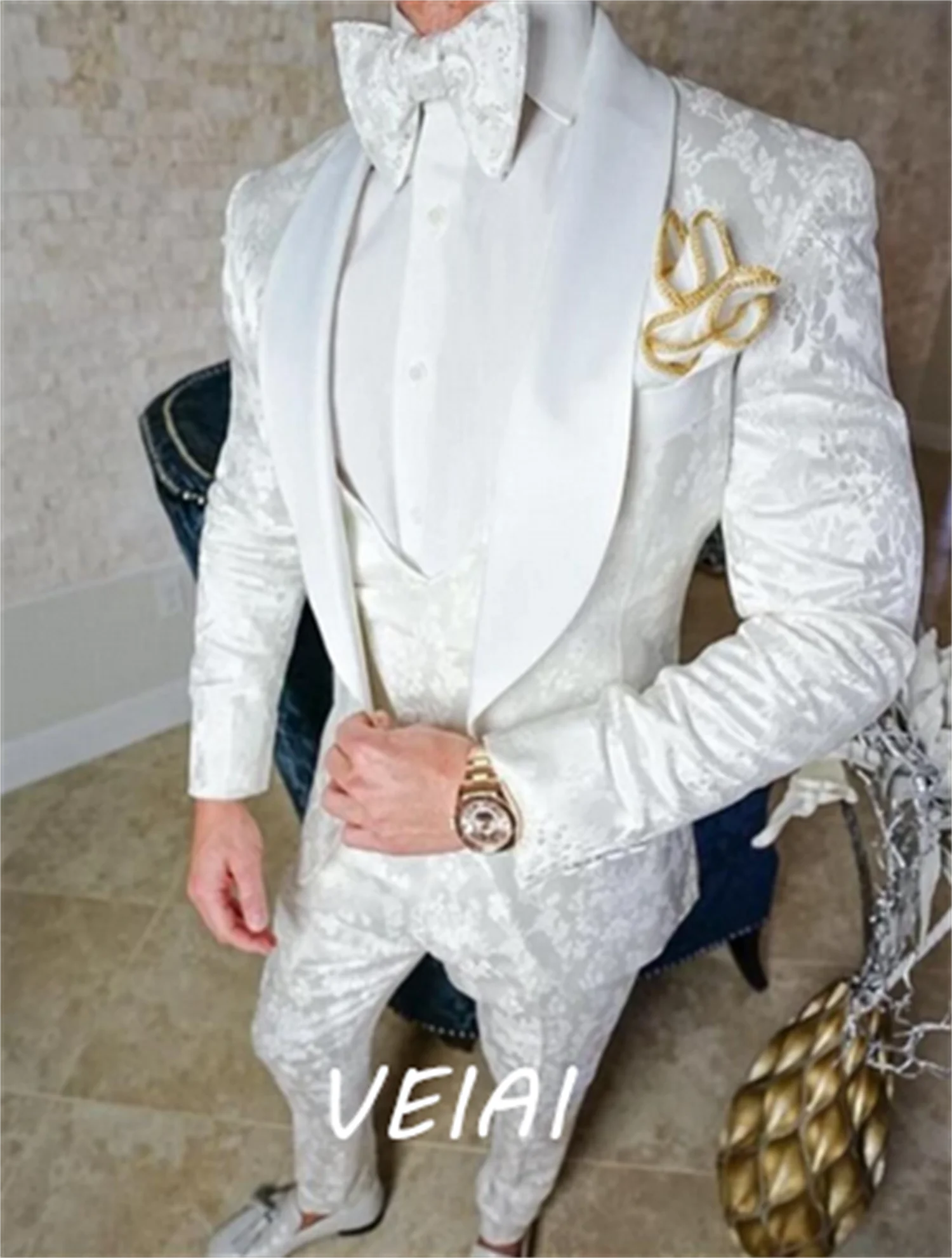 Costume 3 Pièces Homme Veste + Pantalon + Gilet Mariage Business Formel – Coton/Lycra Coupe Droite – 7 Coloris, XS à 5XL – CLEVI Paris