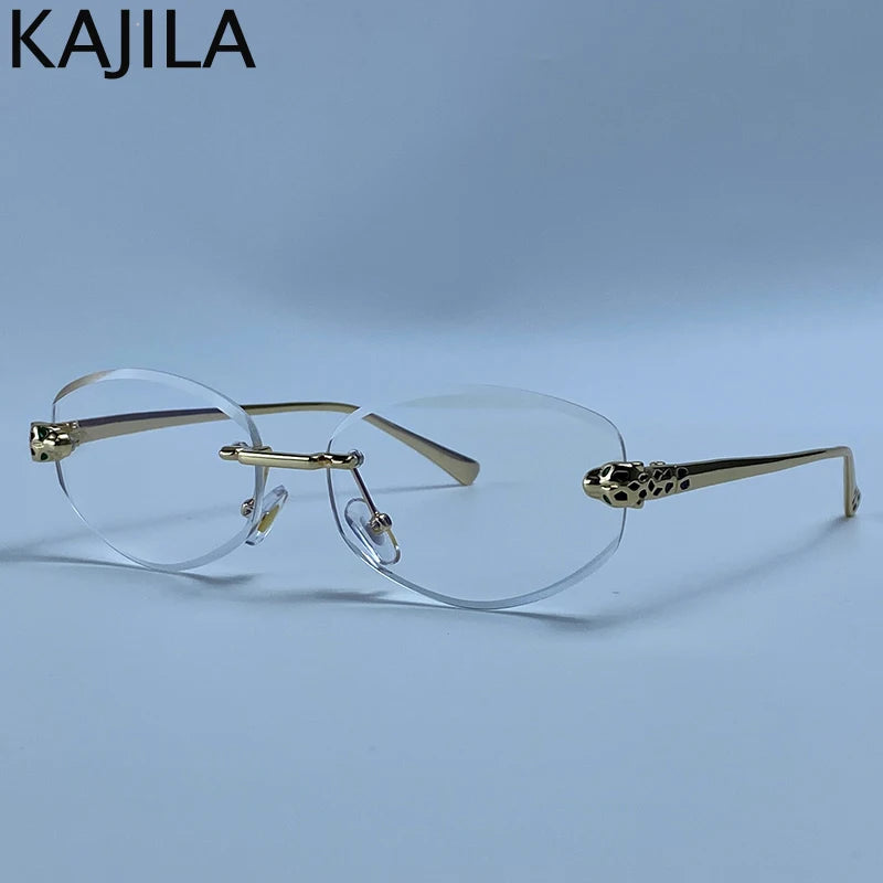 Lunettes femme sans monture détail léopard – CLEVI Paris
