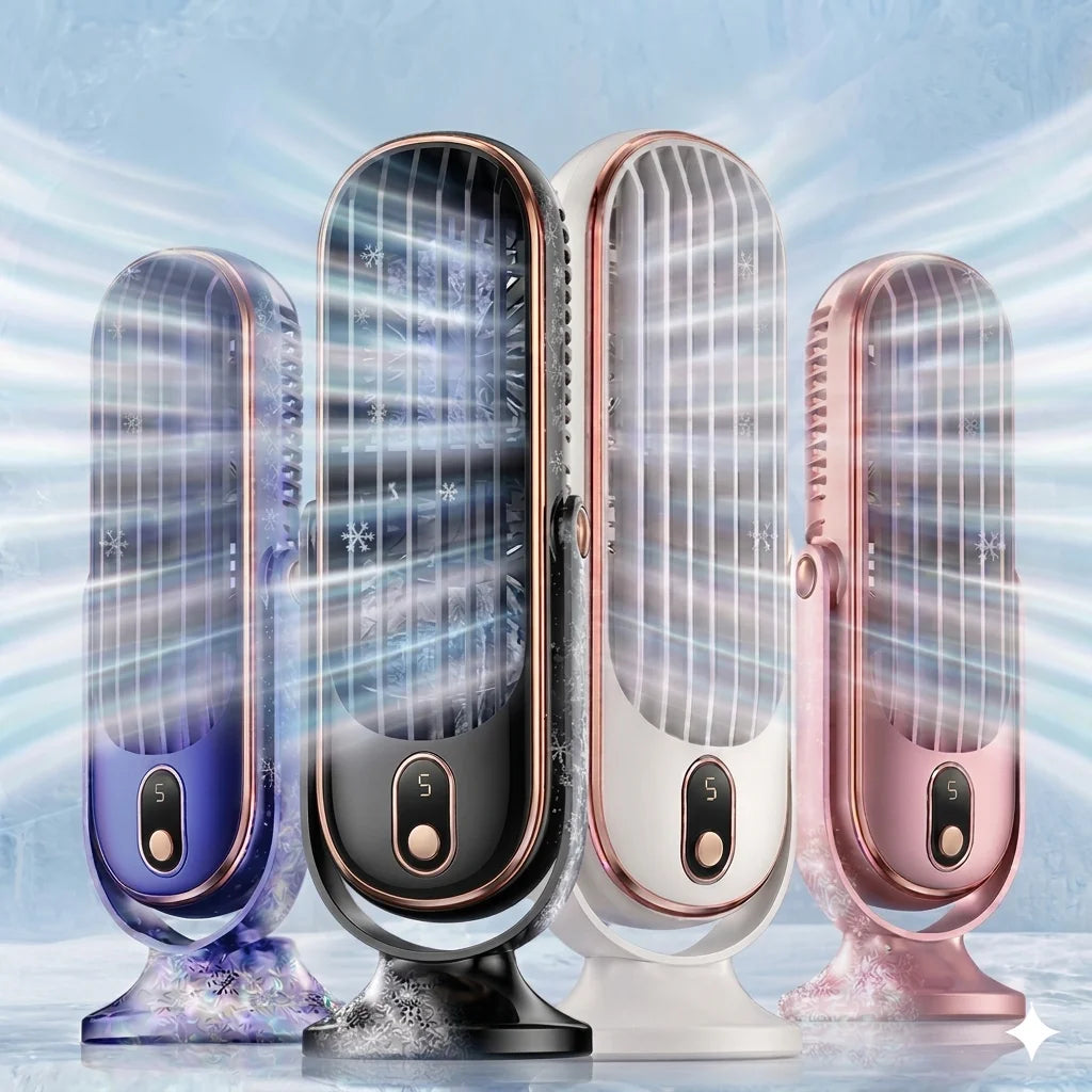 Ventilateur de bureau rechargeable 5 vitesses – CLEVI Paris