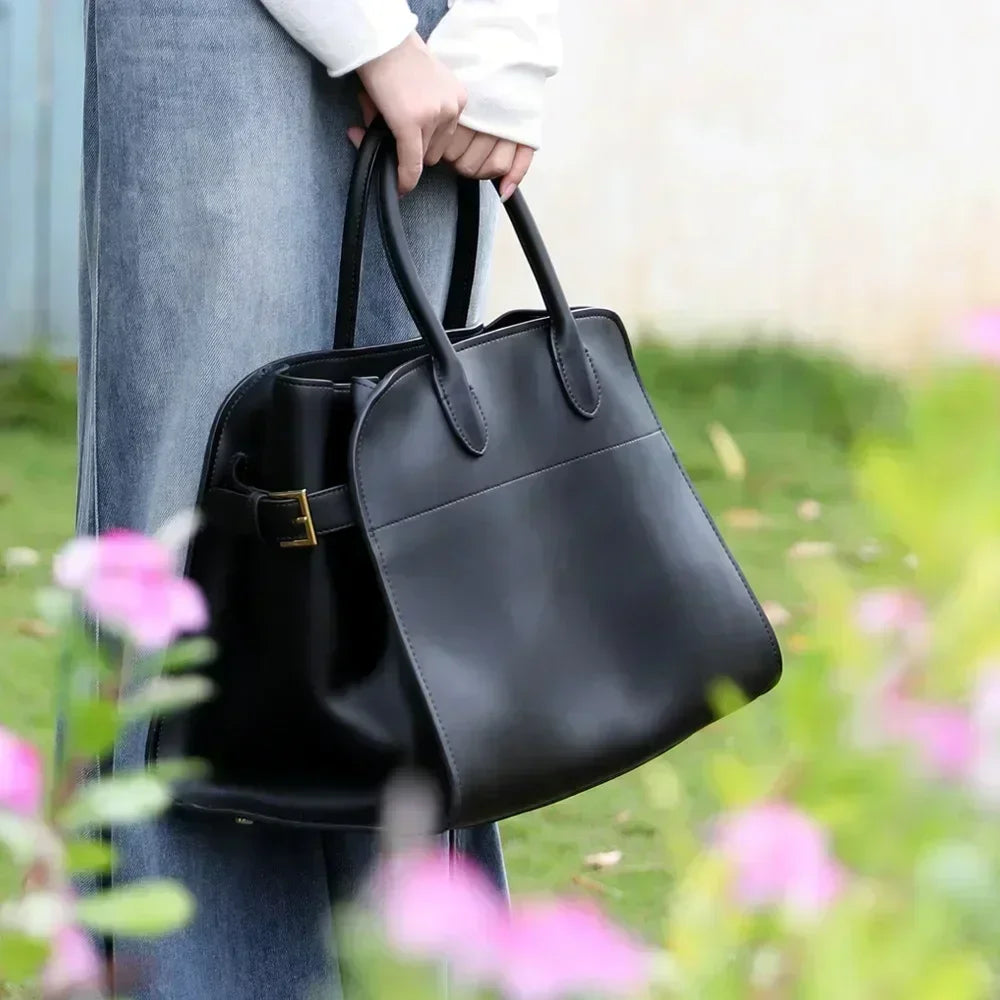 Grand Sac Cabas Cuir Véritable Vintage Femme 5 Coloris – CLEVI Paris