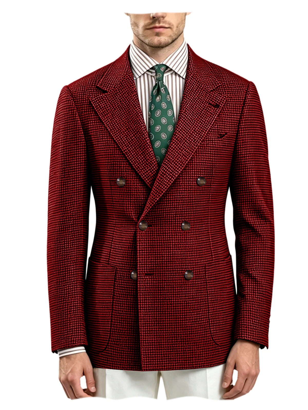 Blazer homme pied-de-poule à double boutonnage – CLEVI Paris
