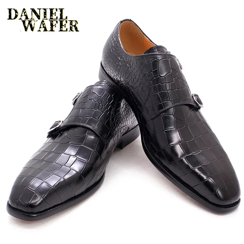 Chaussures homme à double boucle en cuir – CLEVI Paris
