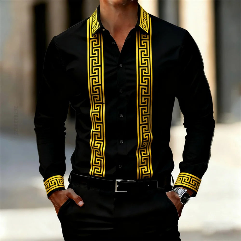 Chemise Imprimée Homme Manches Longues – CLEVI Paris