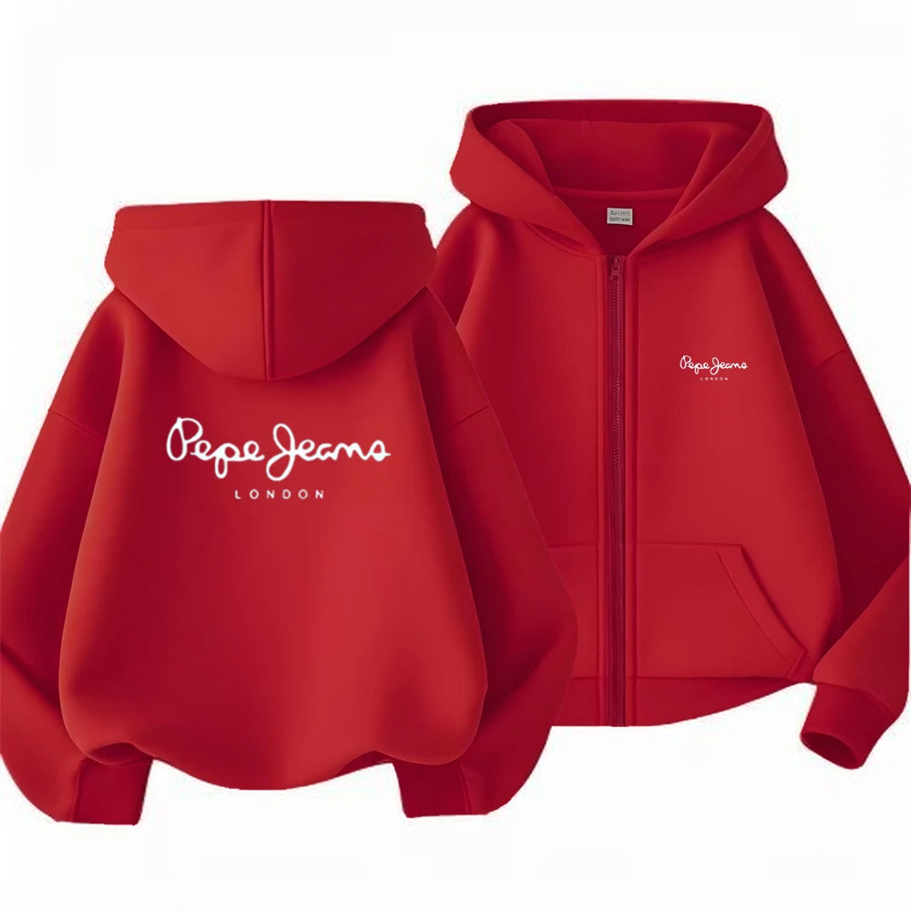 Sweat enfant zippé à capuche et lettres – CLEVI Paris