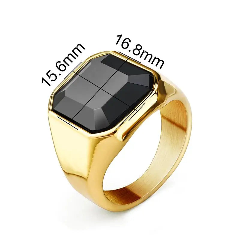 Bague Homme en Acier Inoxydable et Zircon – CLEVI Paris