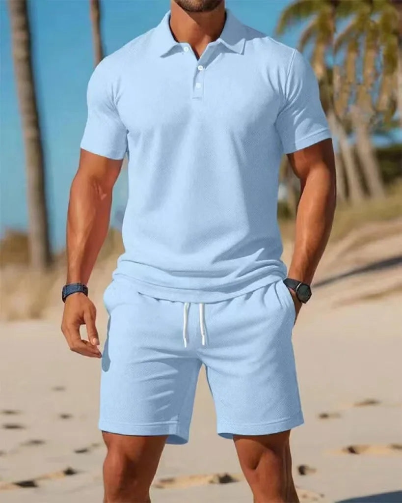 Ensemble homme polo et short en maille – CLEVI Paris