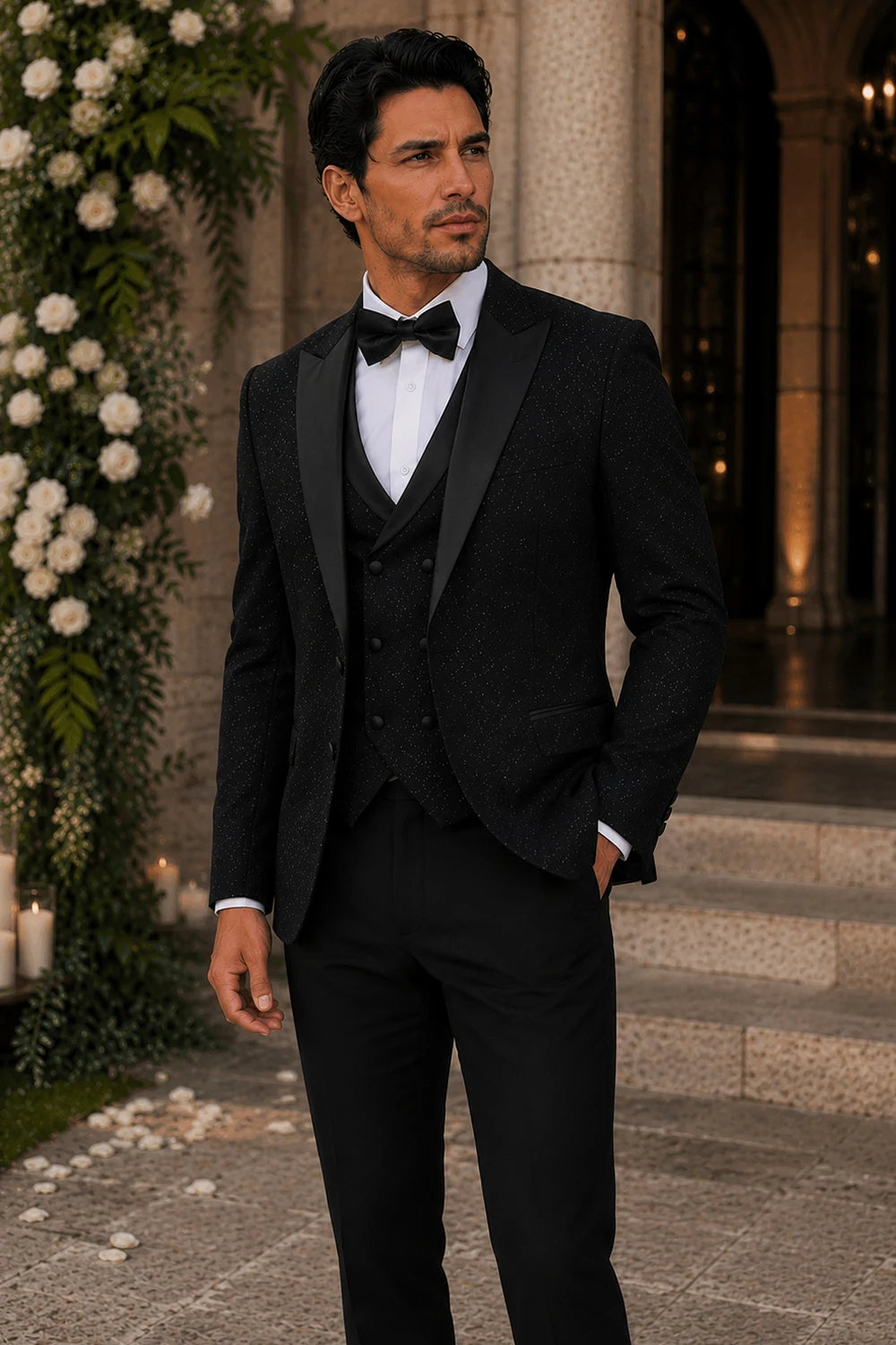 Costume homme noir 3 pièces – CLEVI Paris