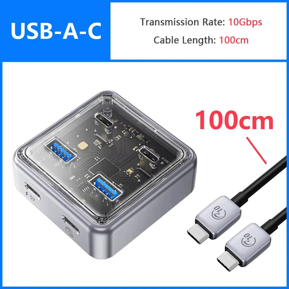 Hub USB ORICO 4 Ports 10Gbps USB-C 3.2 Docking Station PC Mac – CLEVI Paris