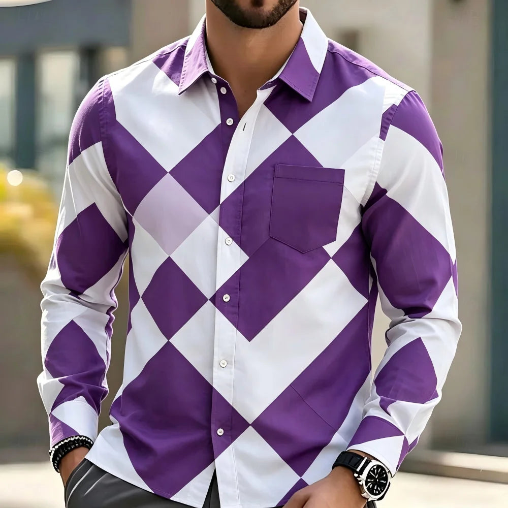 Chemise homme patchwork à carreaux – CLEVI Paris