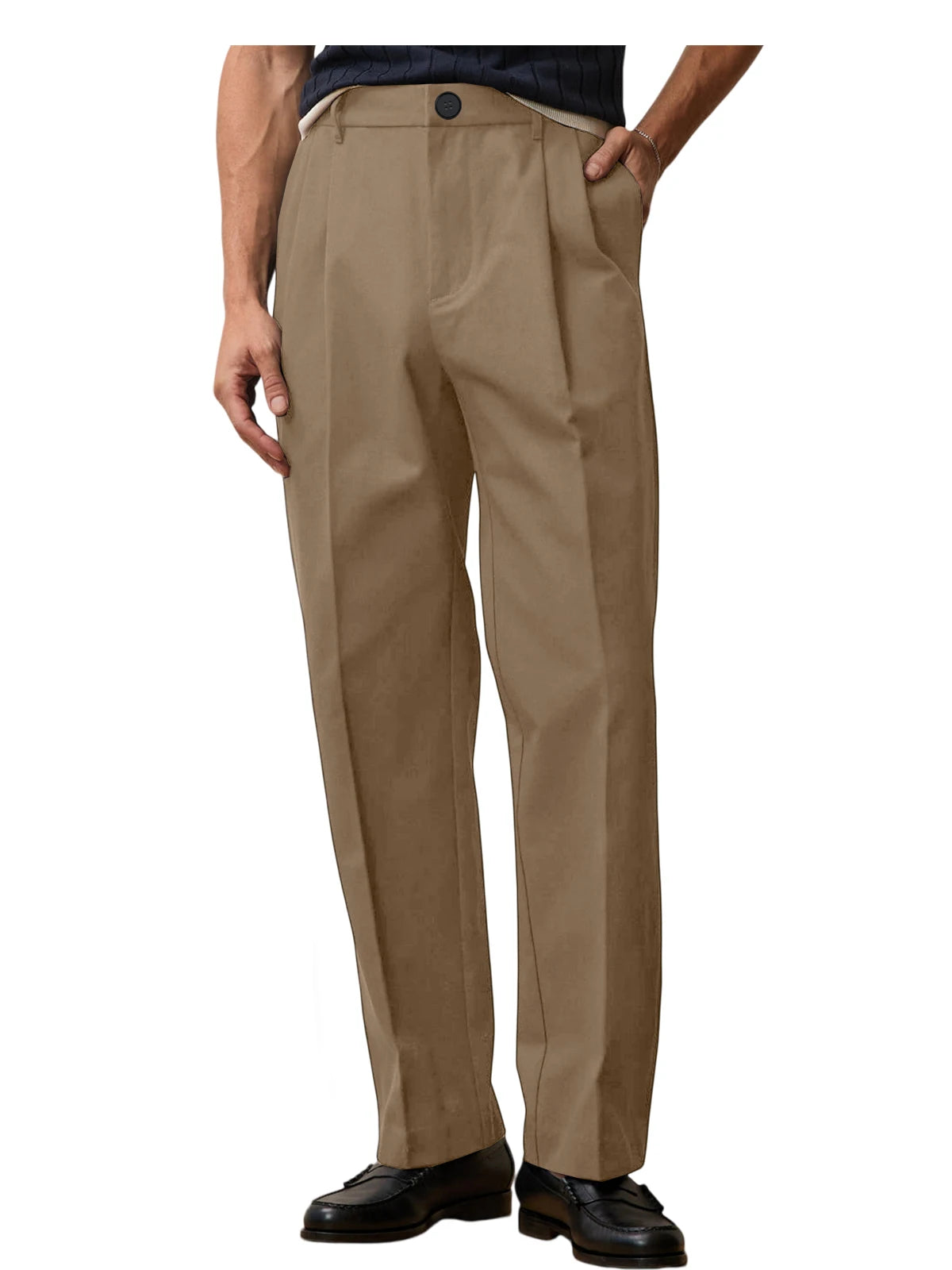 Pantalon homme taille haute coupe large – CLEVI Paris