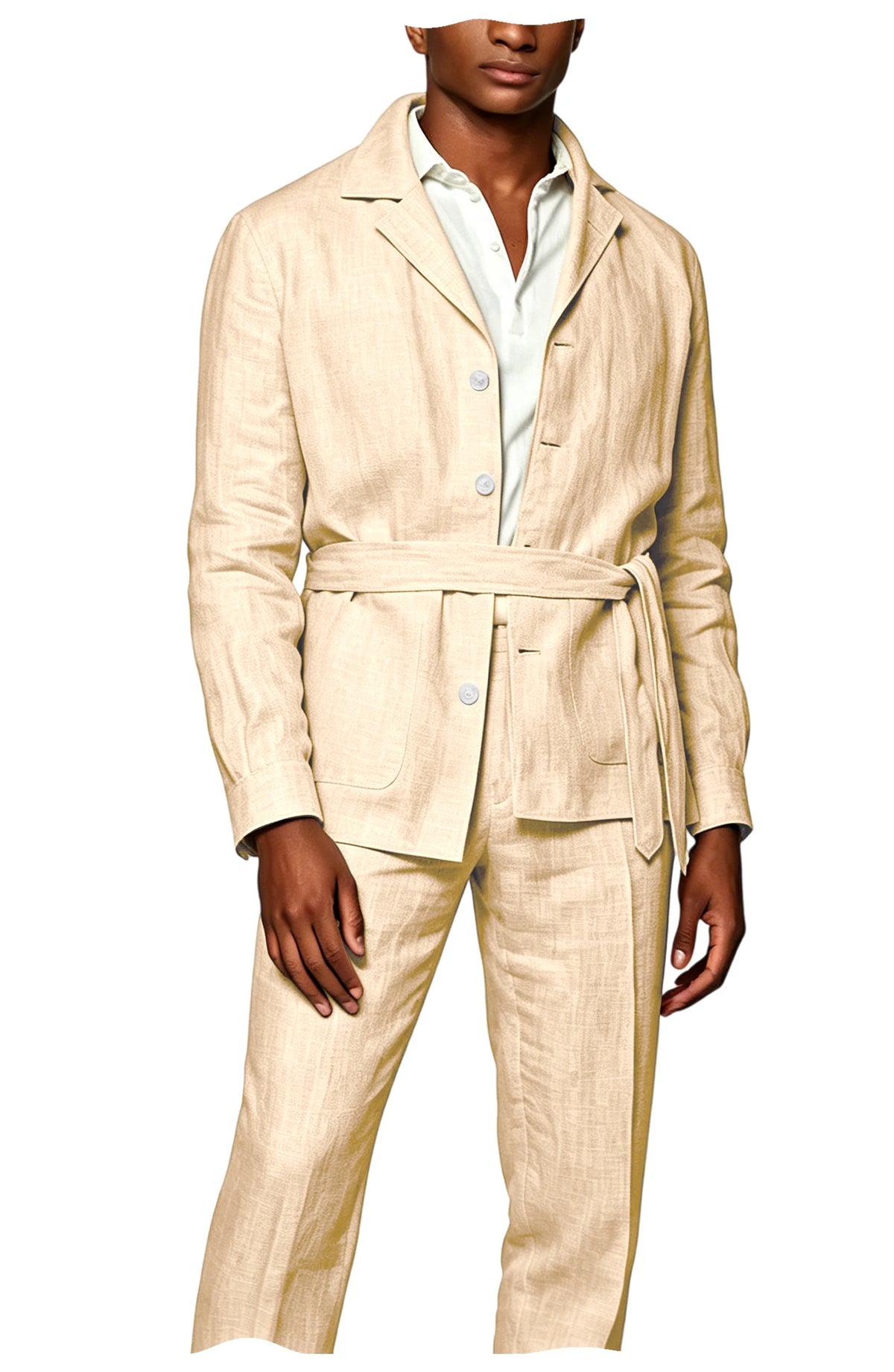 Costume lin-coton homme 2 pièces – CLEVI Paris