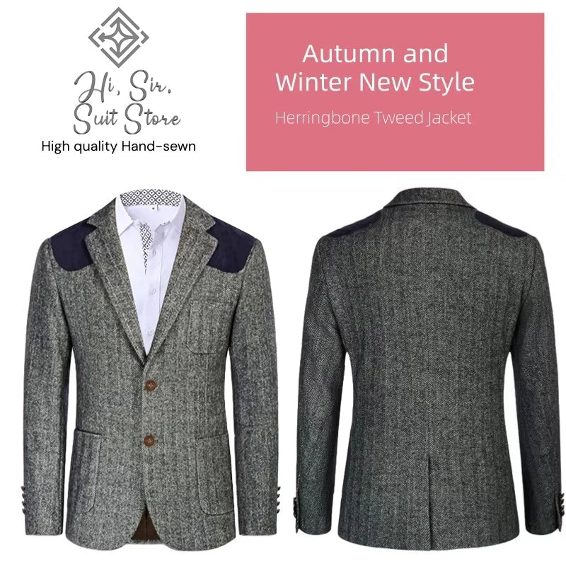 Blazer homme à chevrons vintage – CLEVI Paris