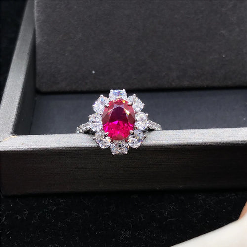 Bague Femme Rubis 2 Carats Or Blanc 14K – CLEVI Paris