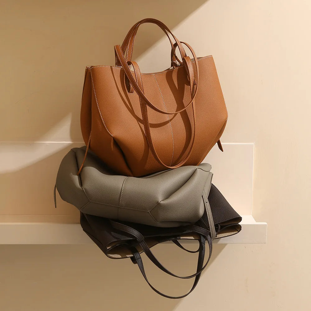 Sac fourre-tout femme en cuir véritable – CLEVI Paris